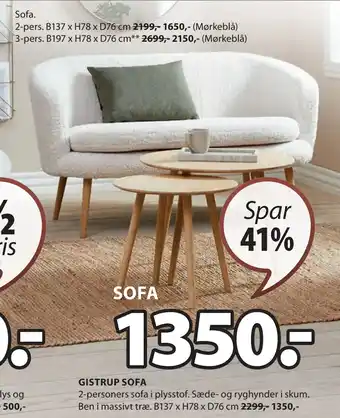JYSK GISTRUP SOFA tilbud