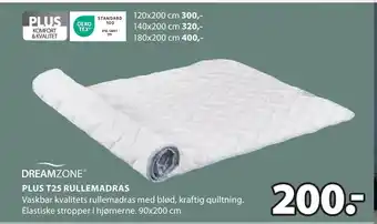 JYSK PLUS T25 RULLEMADRAS tilbud