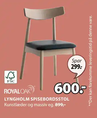 JYSK LYNGHOLM SPISEBORDSSTOL tilbud