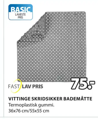 JYSK VITTINGE SKRIDSIKKER BADEMÅTTE tilbud