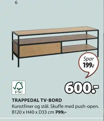 JYSK TRAPPEDAL TV-BORD tilbud