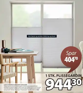 JYSK LUKSUS UP/DOWN PLISSÉGARDIN I SPECIALMÅL tilbud