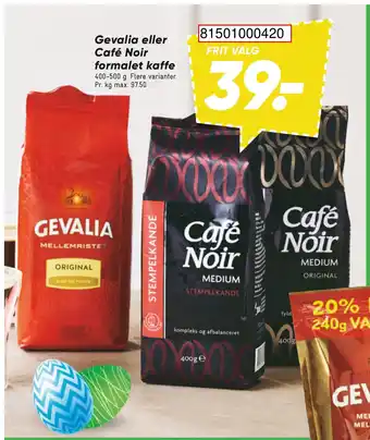 Gevalia eller Café Noir formalet kaffe