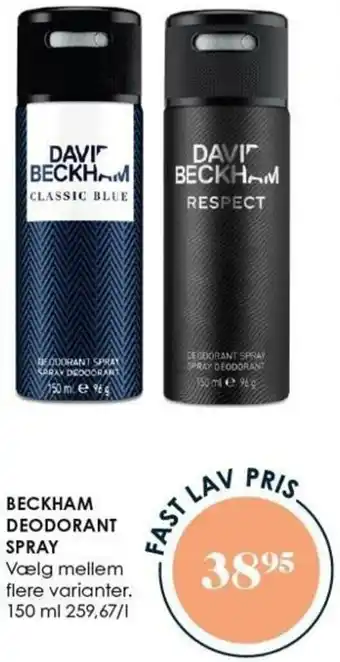 Matas Beckham Deodorant Spray 150 ml tilbud