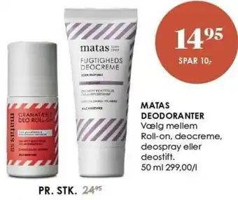Matas Matas Deodoranter 50 ml tilbud