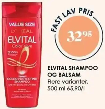 Matas Elvital Shampoo Og Balsam 500 ml tilbud