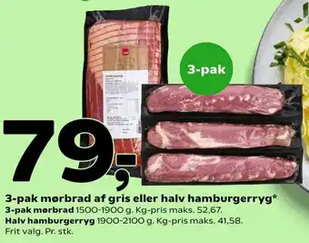 Coop 365 3-Pak Mørbrad Af Gris Eller Halv Hamburgerryg tilbud