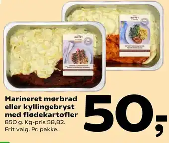 Coop 365 Marineret Mørbrad Eller Kyllingebryst Med Flødekartofler 850 g tilbud
