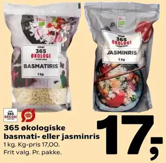 365 Økologiske Basmati- Eller Jasminris 1 Kg