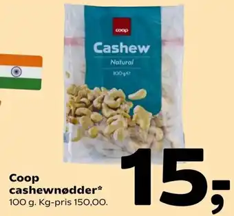 Coop 365 Coop Cashewnødder 100 g tilbud