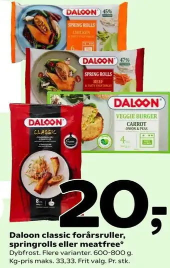 Coop 365 Daloon Classic Forårsruller Springrolls Eller Meatfree 600-800 g tilbud