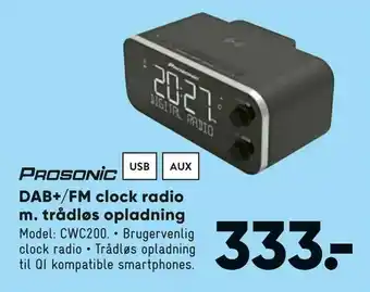 Bilka DAB+/FM clock radio m. trådløs opladning tilbud