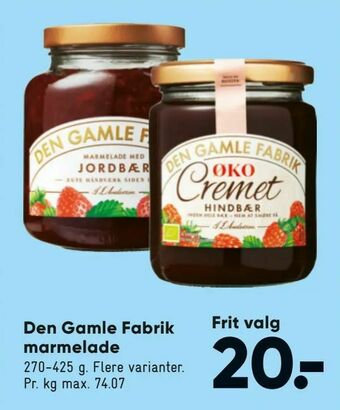 Bilka Den Gamle Fabrik marmelade tilbud