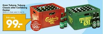 Bilka Grøn Tuborg, Tuborg Classic eller Carlsberg flasker tilbud