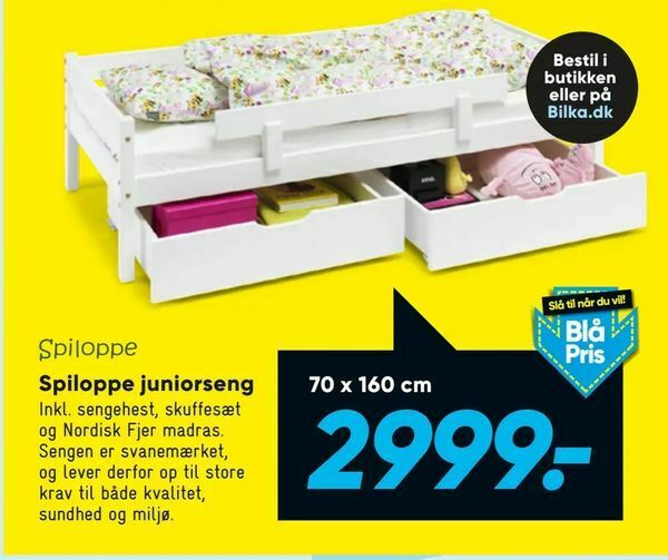 Spiloppe juniorseng 70 x 160 cm tilbud hos Bilka