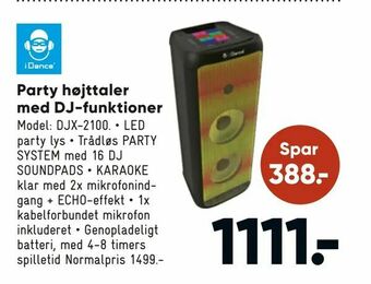 Bilka Party højttaler med DJ-funktioner tilbud