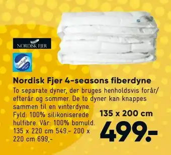 Bilka Nordisk Fjer 4-seasons fiberdyne tilbud