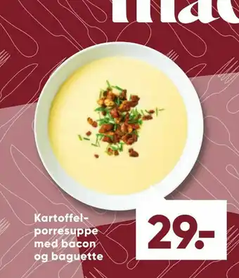 Bilka Kartoffelporresuppe med bacon og baguette tilbud