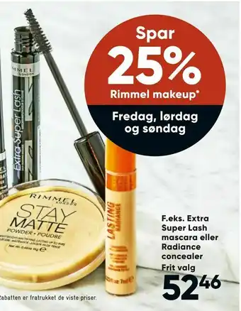 Bilka Extra Super Lash mascara eller Radiance concealer tilbud