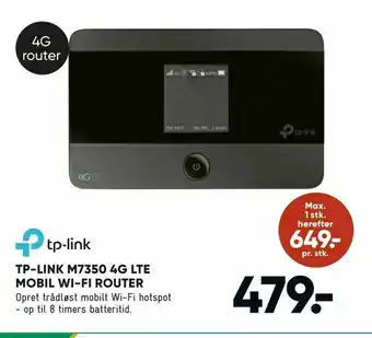 Bilka Tp-link m7350 4g lte mobil wi-fi router tilbud