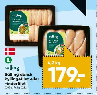 Bilka Salling dansk kyllingefilet eller -inderfilet tilbud
