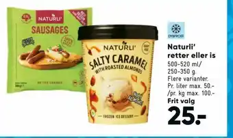 Bilka Naturli' retter eller is tilbud