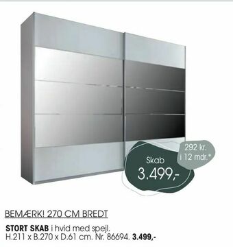 Daells Bolighus Stort skab tilbud