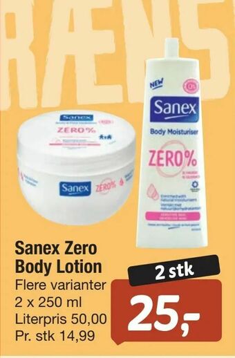 Fakta Tyskland Sanex Zero Body Lotion tilbud