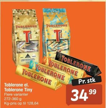Fakta Tyskland Toblerone el. Toblerone Tiny tilbud