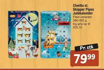 Fakta Tyskland Cloetta el. Skipper Pipes Julekalender tilbud