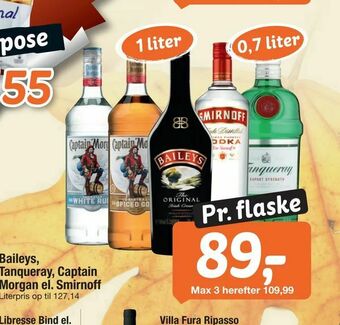 Fakta Tyskland Baileys, Tanqueray, Captain Morgan el. Smirnoff tilbud