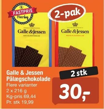 Fakta Tyskland Galle & Jessen Pålægschokolade tilbud