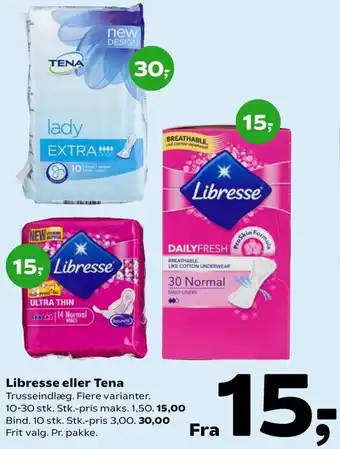 Coop 365 Libresse Eller Tena 10-30 Stk tilbud
