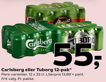 Coop 365 Carlsberg Eller Tuborg 12-Pak tilbud