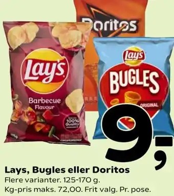 Coop 365 Lays,Bugles Eller Doritos 125-170 g tilbud
