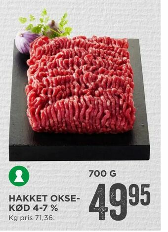 Hakket okse- kød 4-7 %