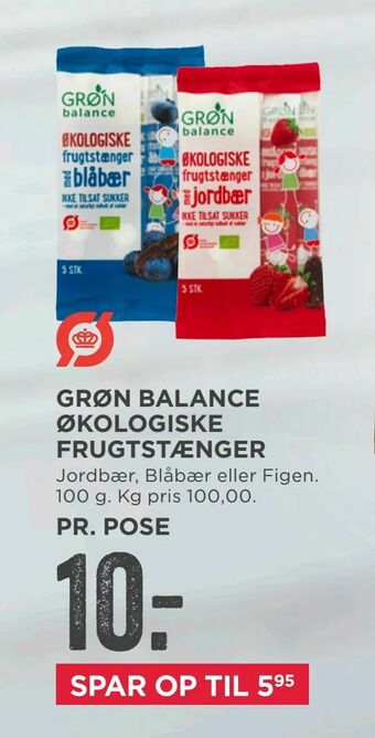 Grøn balance økologiske frugtstænger