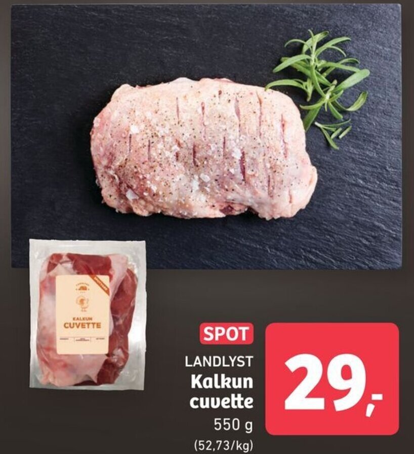 Landlyst Kalkun Cuvette 550 g tilbud hos ALDI
