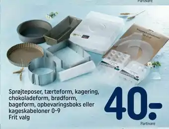 Sprøjteposer, tærteform, kagering, chokoladeform, brødform, bageform, opbevaringsboks eller kageskabeloner 0-9