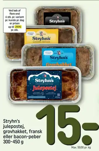REMA 1000 Stryhn's julepostej, grovhakket, fransk eller bacon-peber tilbud