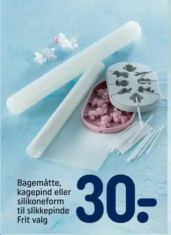 Bagemåtte, kagepind eller silikoneform til slikkepinde