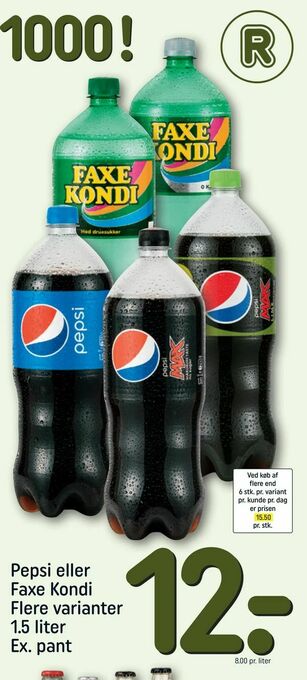 REMA 1000 Pepsi eller Faxe Kondi tilbud