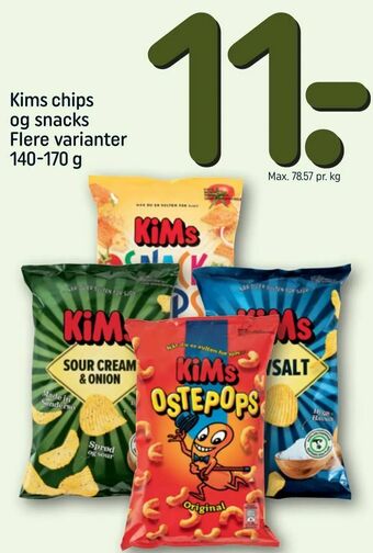 REMA 1000 Kims chips og snacks tilbud