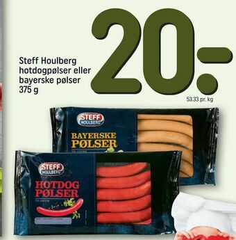 REMA 1000 Steff Houlberg hotdogpølser eller bayerske pølser tilbud
