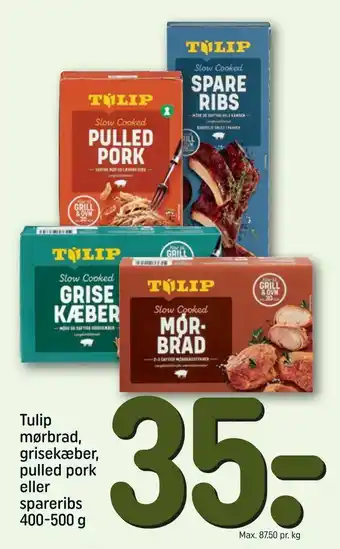 REMA 1000 Tulip mørbrad, grisekæber, pulled pork eller spareribs tilbud