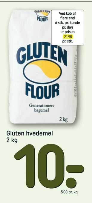 REMA 1000 Gluten hvedemel 2 kg tilbud