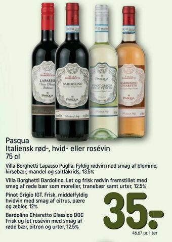 REMA 1000 Pasqua Italiensk rød-, hvid- eller rosévin tilbud