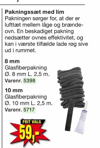 Pakningssæt med lim