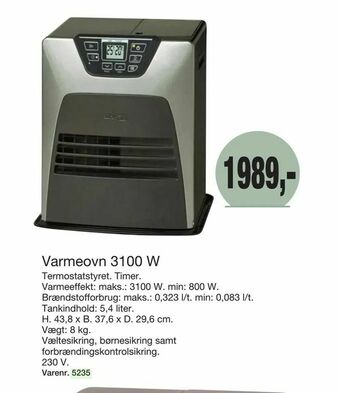 Varmeovn 3100 W