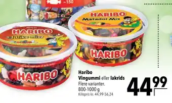 Citti Haribo Vingummi eller lakrids tilbud